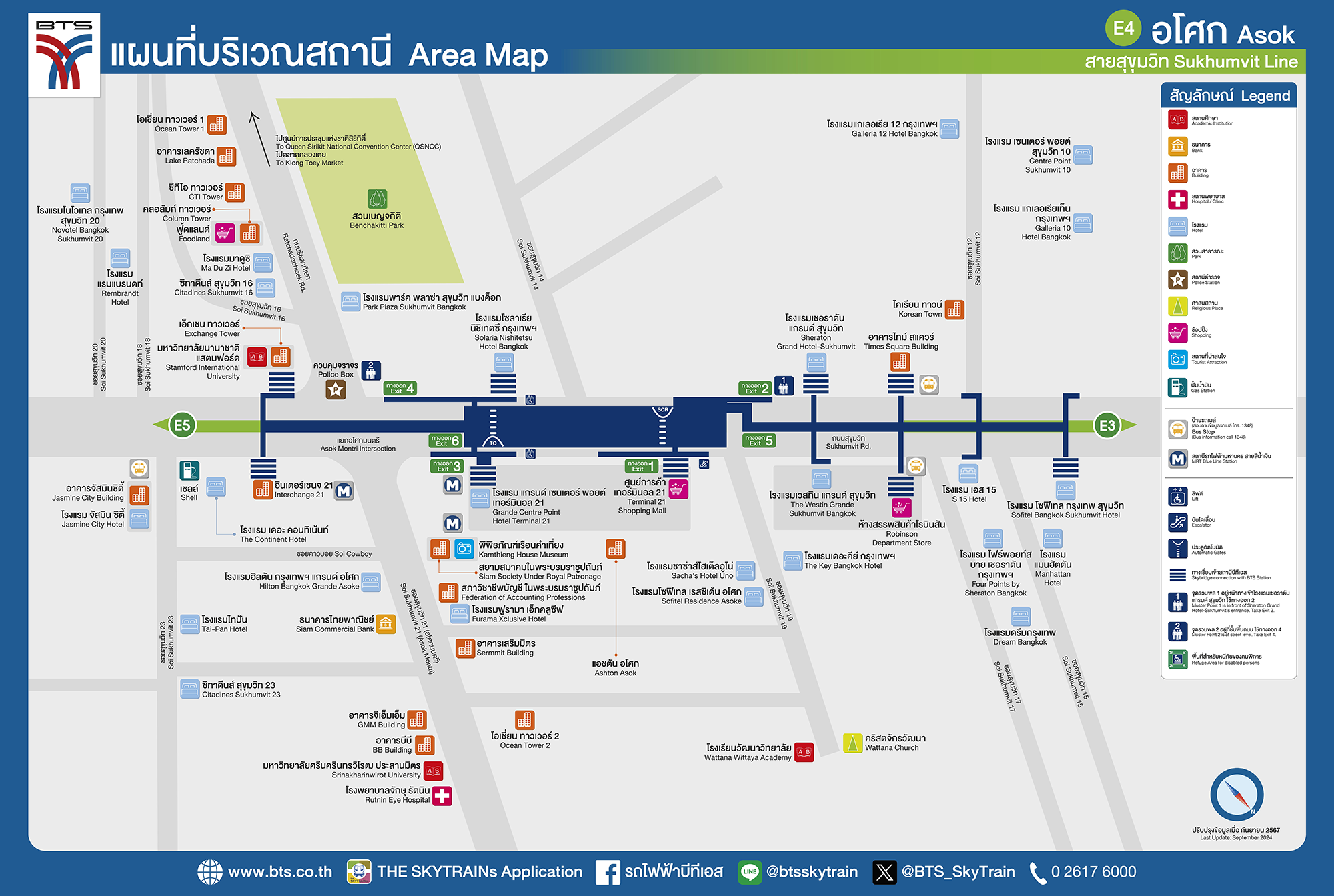 Asok BTS Station Map